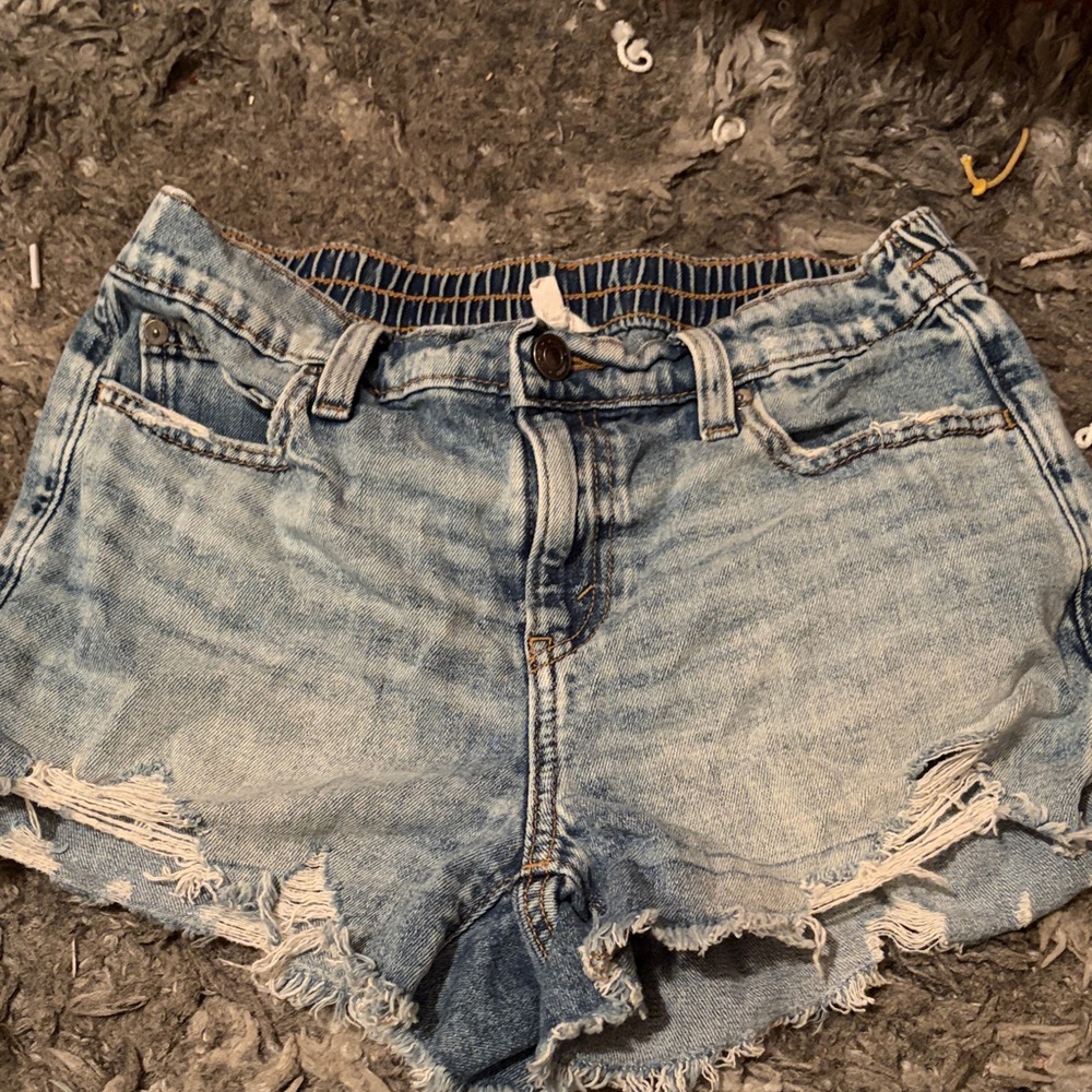 Aerie Light Blue Distressed Jean Shorts
